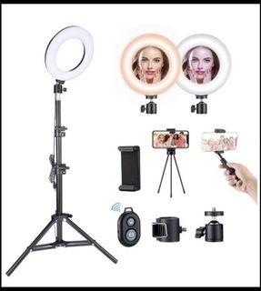 10 inch TikTok Ring light - 8 feet tripod and BLUETOOTH CLICKER