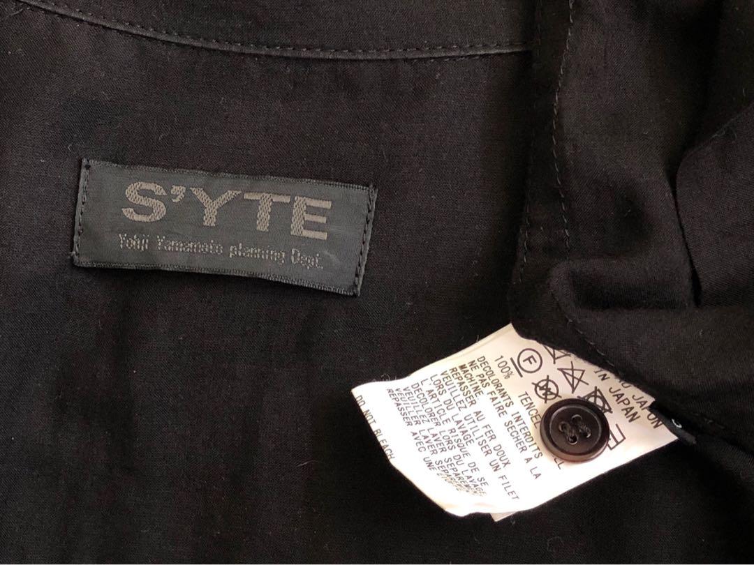Yohji Yamamoto S'YTE 天絲寬鬆短袖恤衫[黑, Size 3], 男裝, 外套及