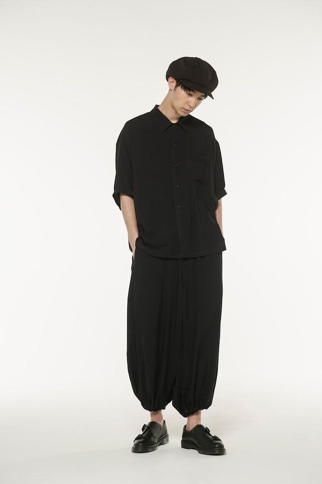 Yohji Yamamoto S'YTE 天絲寬鬆短袖恤衫[黑, Size 3], 男裝, 外套及