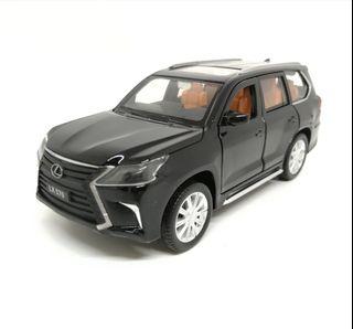 1/32 Lexus LX570 Diecast Scale Model Toy Car Color Black on Orange Interior