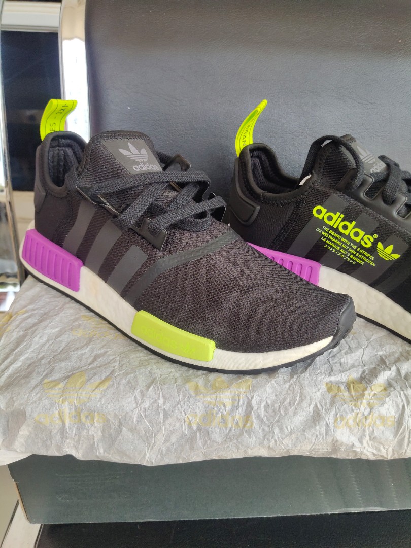 Adidas NMD R1 Cblack neon purple japan 