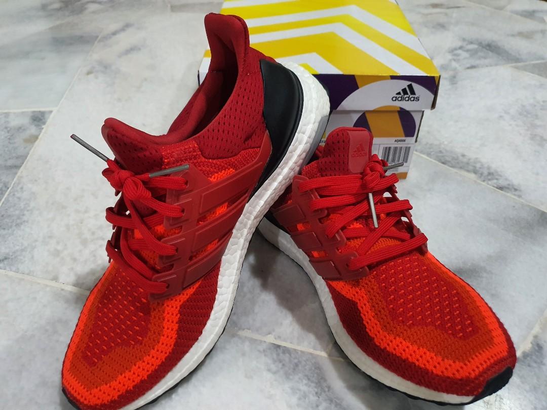 ultra boost power red core black