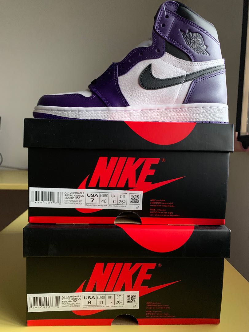 Jordan 1 court purple size 8 online
