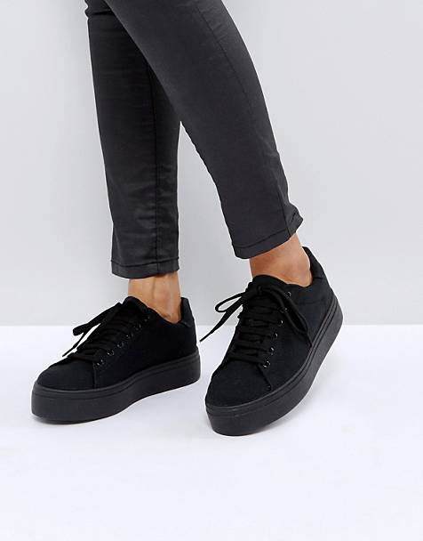 all black platform shoes