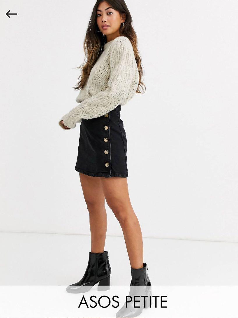 petite denim wrap skirt