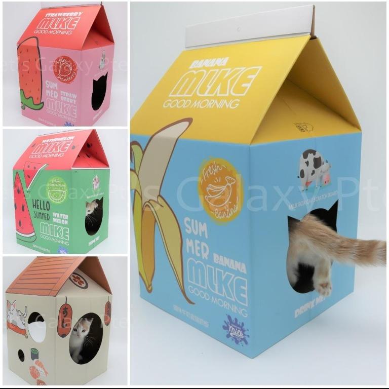 Assorted Cat hideout + scratch board (Category: Homes & Other Pet Accessories) located in Singapore. Submitted by petsgalaxysg (Listing ID 1030401561, Image 1). Description: Assorted Cat hideout with scratch board! 33cm x 33cm x 63cm - Cat House - Banana - Strawberry - Watermelon Want to view before purchasing? Follow us on fb - @petsgalaxysg 🐱🐶🐱🐶🐱🐶 🚲 Normal delivery - $5 ( 3-5 working days) 🚗Next-day delivery - $10 (Next day delivery app
