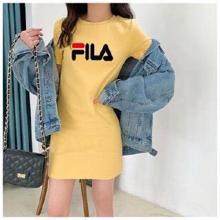 AUTHENTIC FILA linear yellow dress