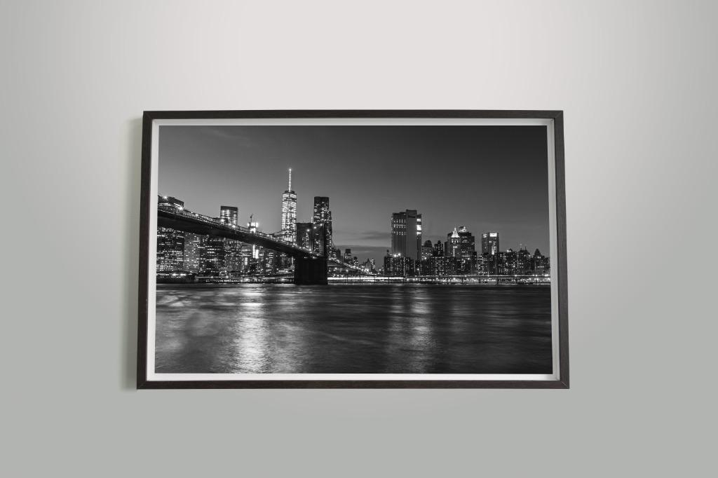 Brooklyn Bridge New York City Manhattan Home Decoration Wall Art Cityscape Poster Canvas Print Black And White Design Craft Art Prints On Carousell