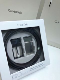 全新正版Calvin Klein 男士CK雙扣正反兩用皮帶腰帶西裝皮帶Leather belt禮盒裝629776555489291113