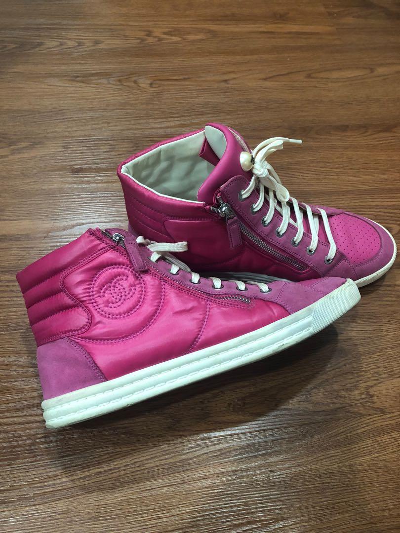 hot pink chanel sneakers