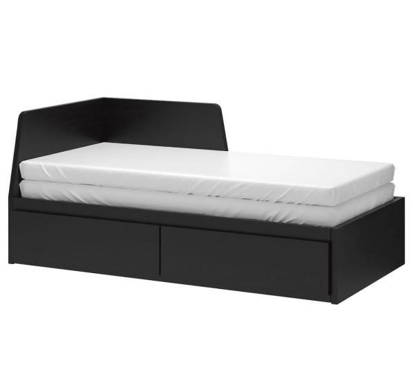 Clearance Ikea Flekke Extendable Pull Out Bed With Storage Drawers 80x200cm Furniture Beds Mattresses On Carousell