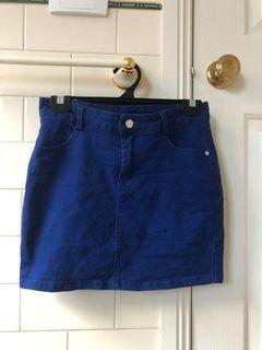Dark blue denim skirt