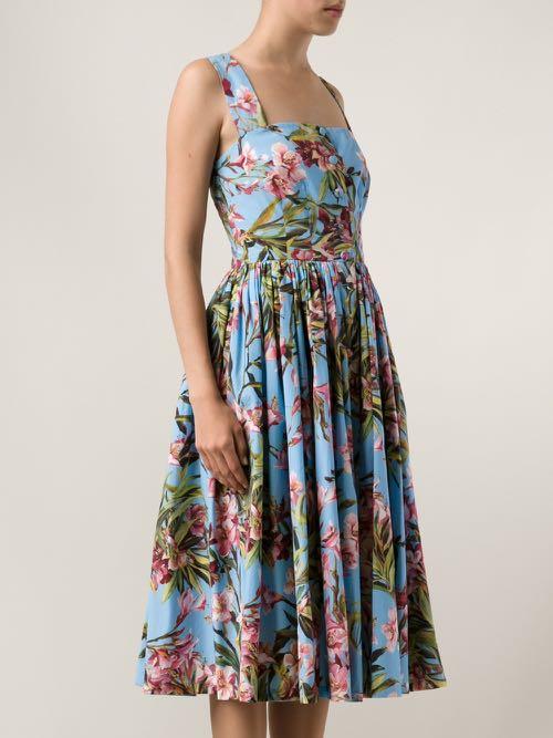 Blue Skirted Floral Dress 