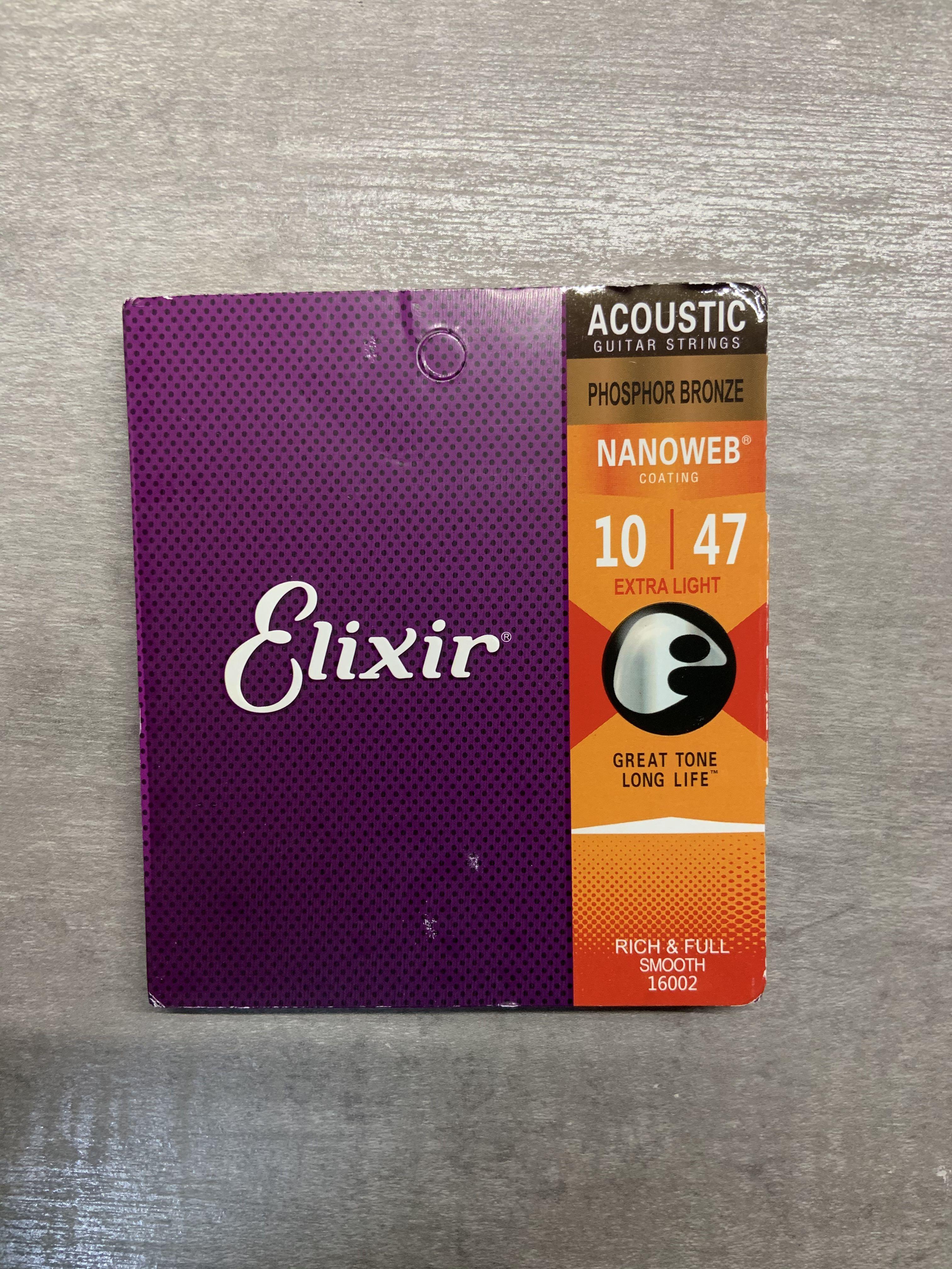 Elixir acoustic string (Category: Music Accessories) located in Singapore. Submitted by lhelloo (Listing ID 1030551984, Image 2). Description: Elixir phosphor bronze 0.10 extra light 0.11 custom light .