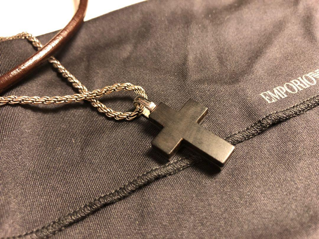 Armani mens cross discount necklace