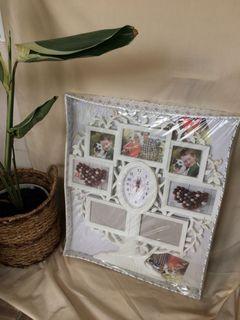 FAMILY TREE WALL PICTURE FRAME WITH CLOCK