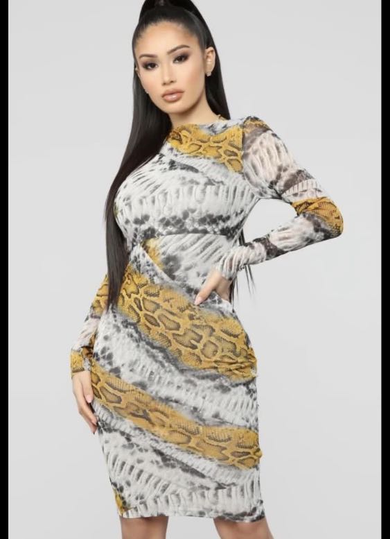 fashion nova snakeskin dress