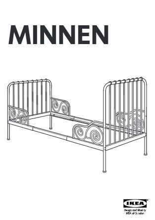 Ikea Minnen Extendable Single Metal Bed, Ikea Black Single Bed Frame