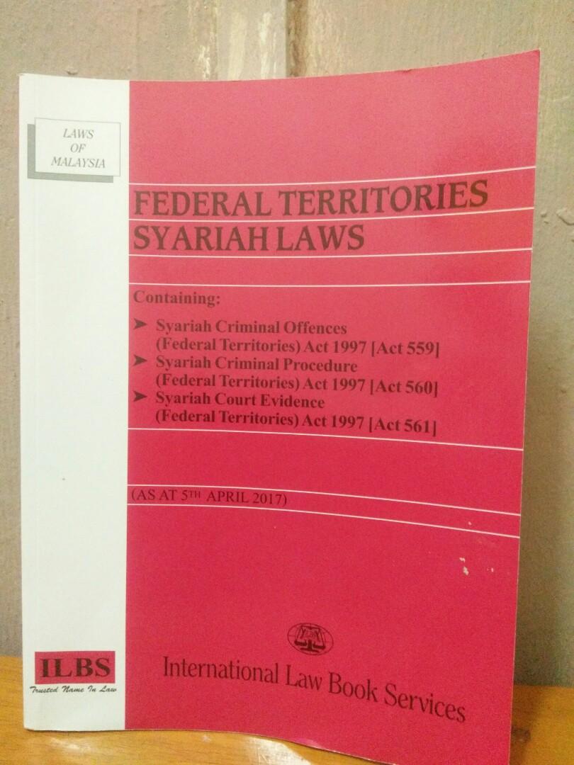 Federal Territories Shariah Law Books Stationery Books On Carousell