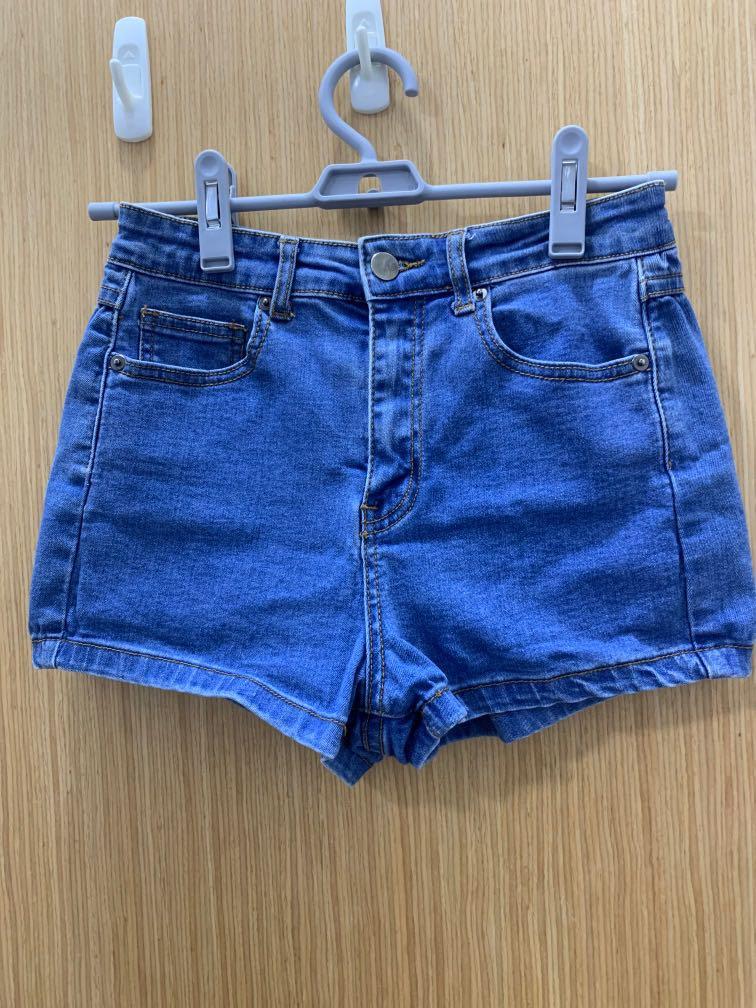 high waisted denim shorts zara