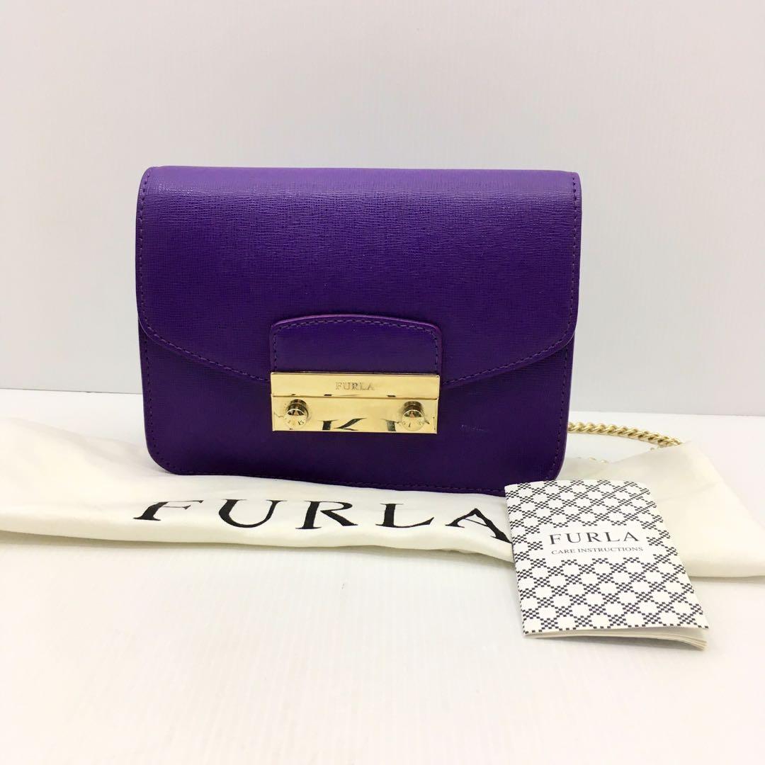 Furla Metropolis Purple Chain Bag 207006770 Luxury Bags Wallets on Carousell