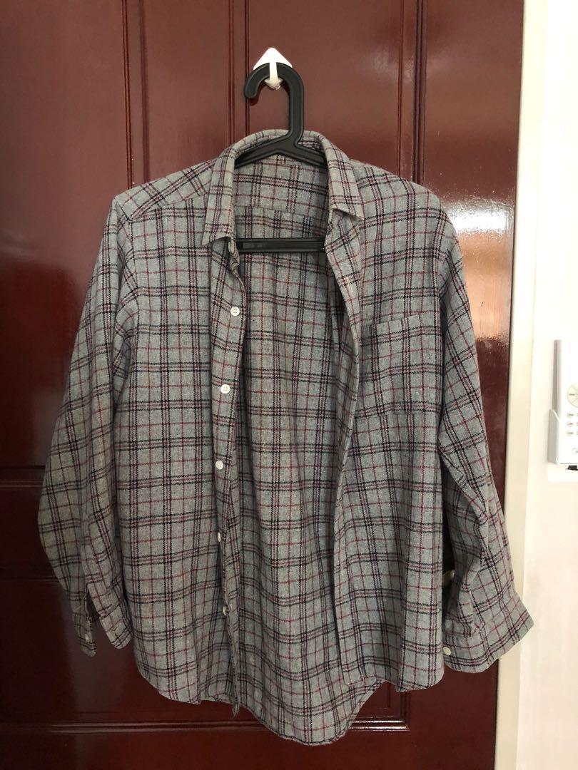 grey checked shirt womens