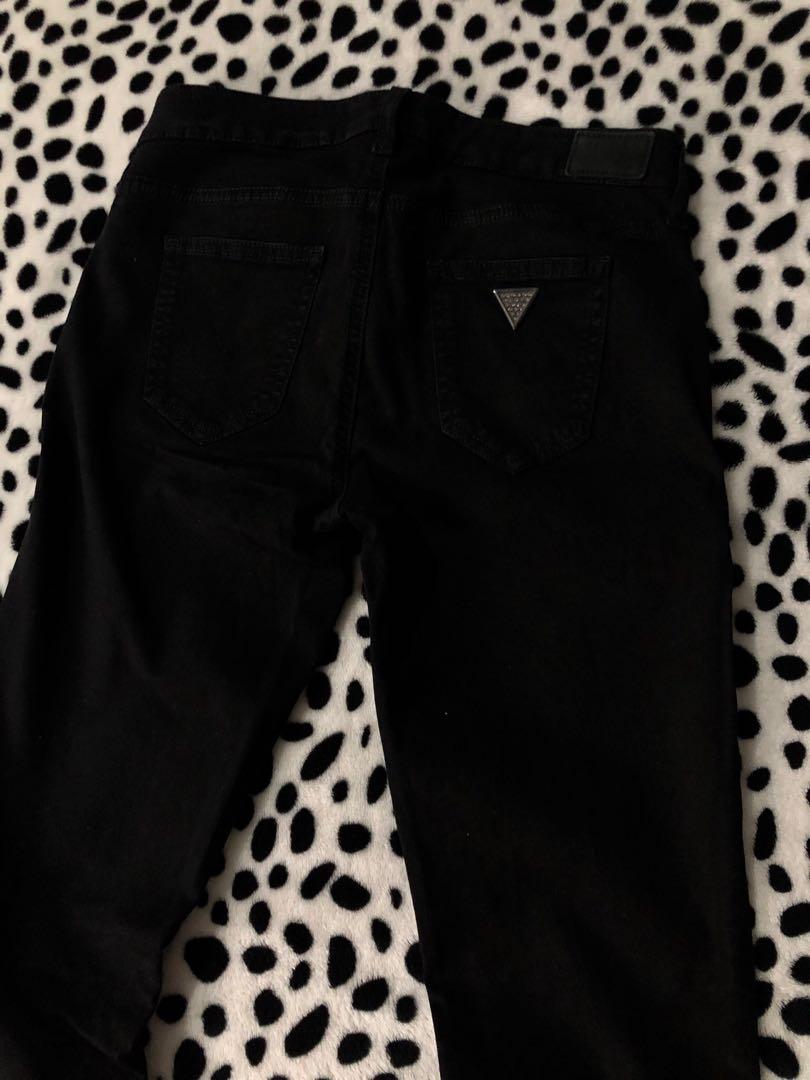 Guess Black Ripped Jeans Women s Fashion Bottoms Jeans Leggings on Carousell
