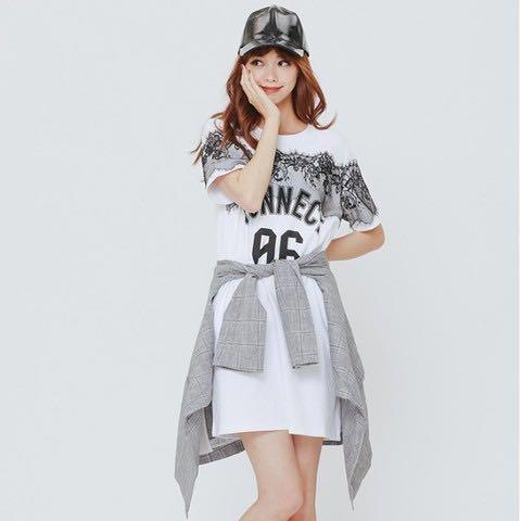 H CONNECT White Tshirt Dress Women s Fashion Tops Sleeveless on
