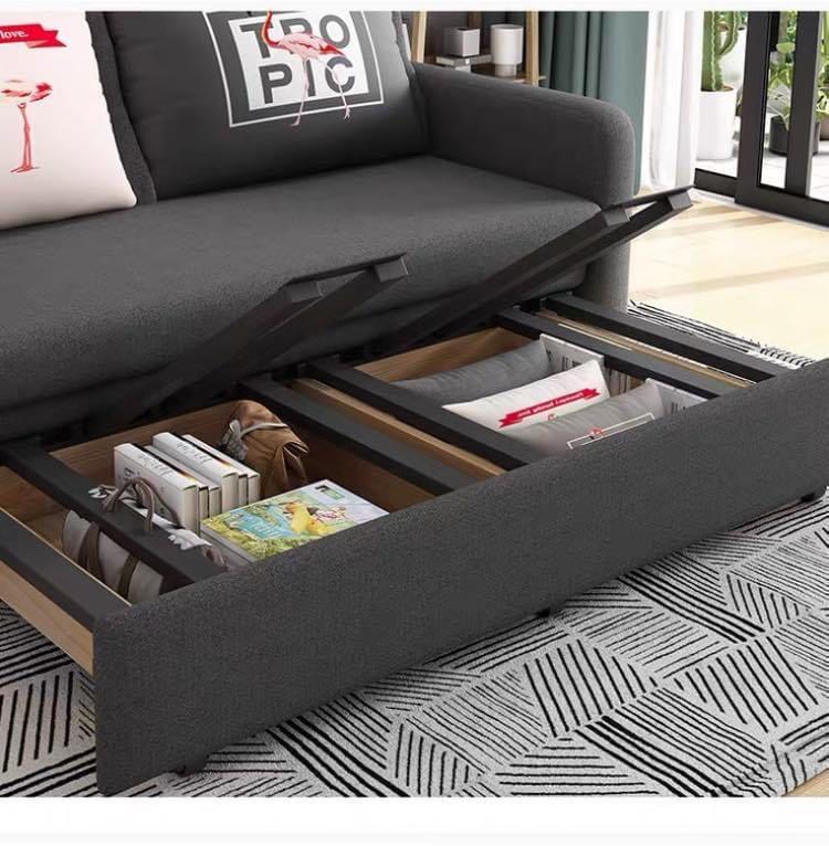 High Quality Dark Gray SOFA BED SEMI DOUBLE, QUEEN, KING (Category: Sofas) located in Manila. Submitted by borntoshop888_rechargeables (Listing ID 1030350333, Image 3). Description: 💕💕💕💕💕💕💕💕 3 in 1 Folding Sofa Bed #8008 High quality Dark GRAY ONLY!!! (measurement of the armrest/feet included) Size: 120cm x 190cm (1 adult) -php 16,499 only! Size : 140cm x 190cm (2 adults) -php 16,999 only! Size :170cm x 190cm (2 adults and 1 child) -php 1