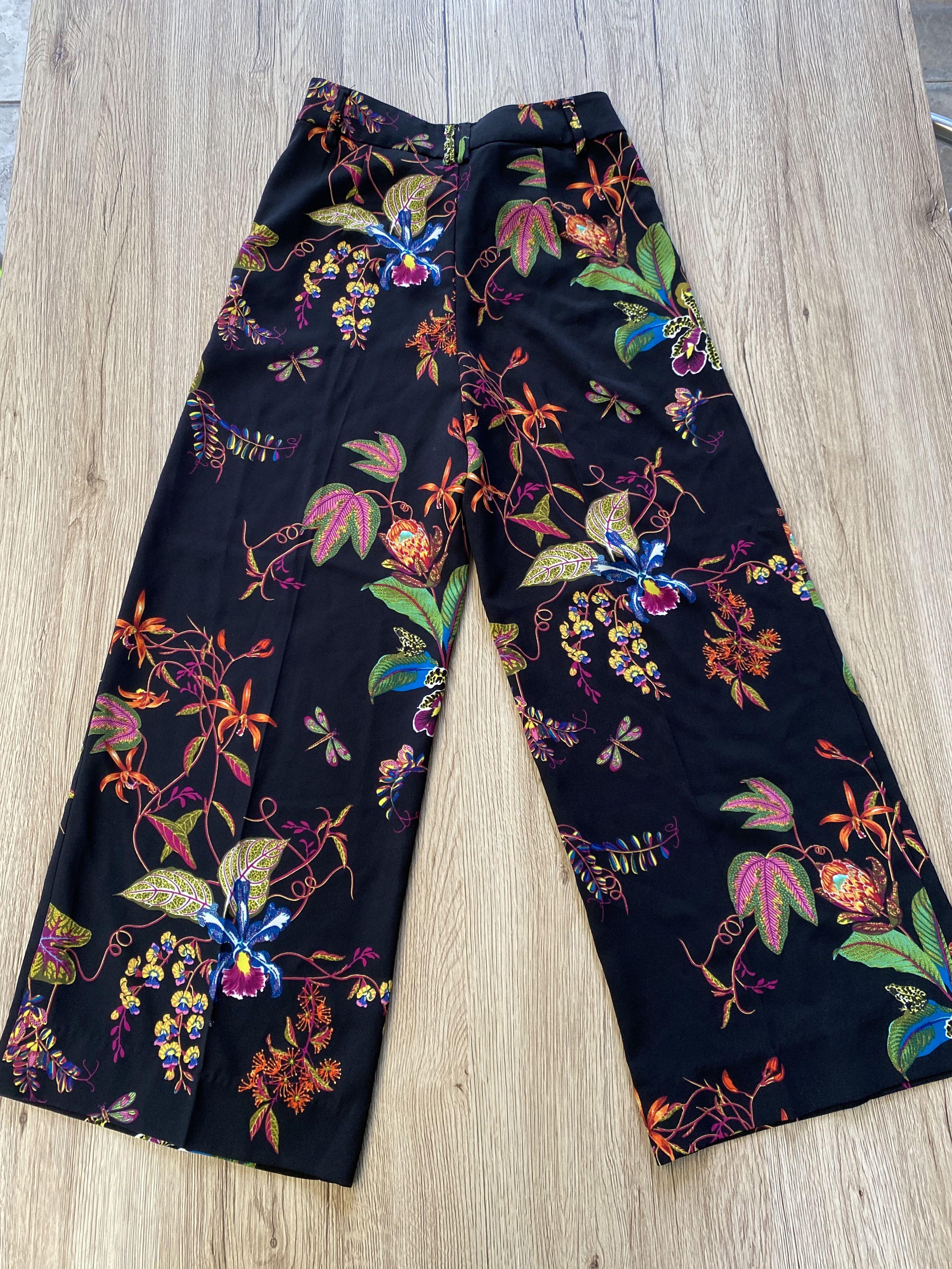 H&m floral store wide leg pants