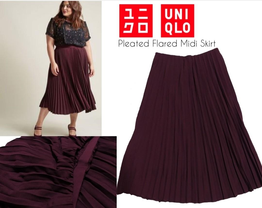 IAmBoss Authentic Original Uniqlo Pleated Midi Skirt Women s
