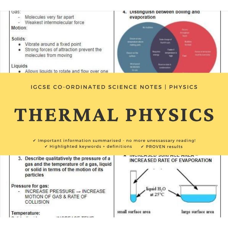 Igcse Phys Notes Thermal Physics Co Ordinated Sciences Syllabus Textbooks On Carousell