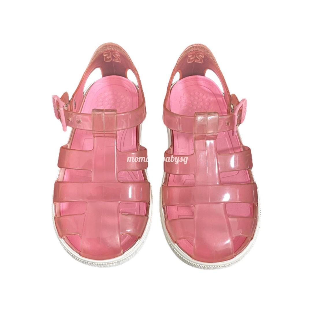 clear pink shoes