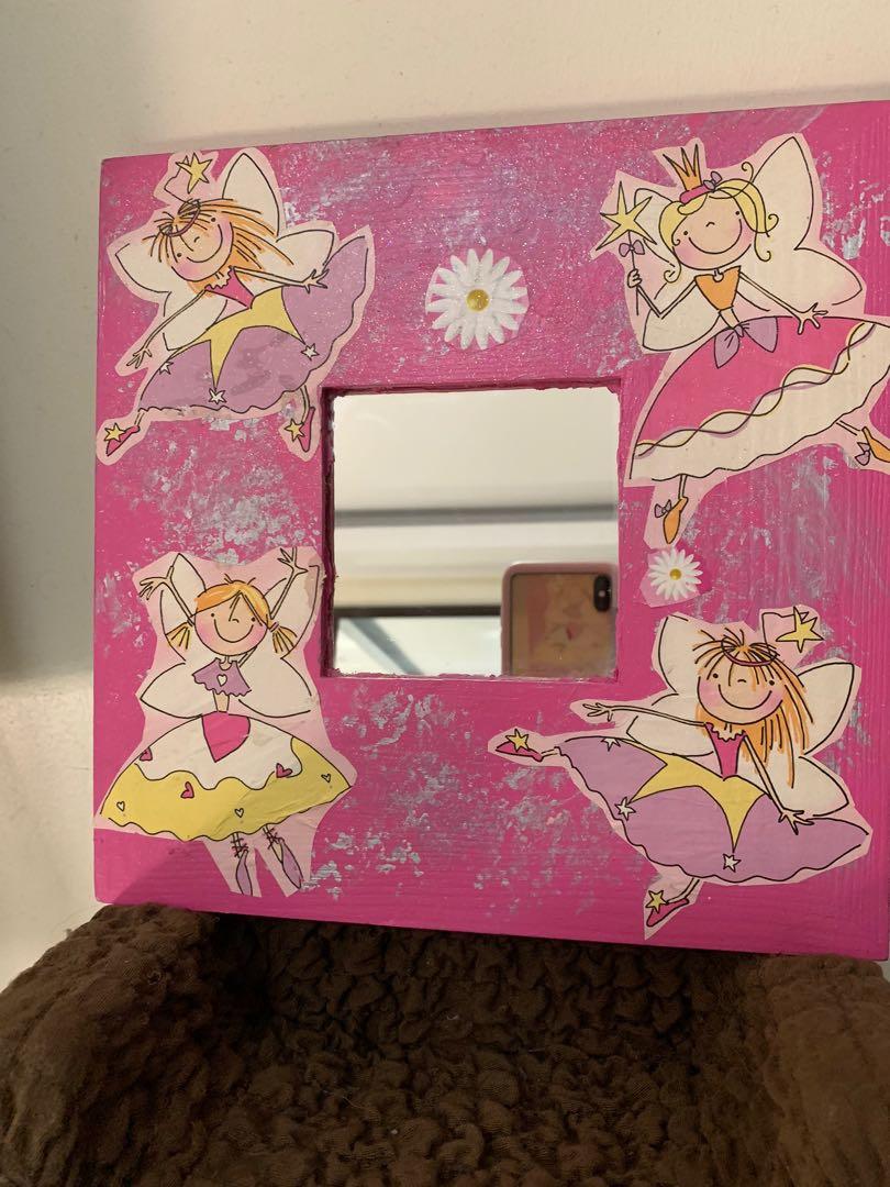 IKEA pink frame mirror, Furniture & Home Living, Home Improvement & Organization, Home