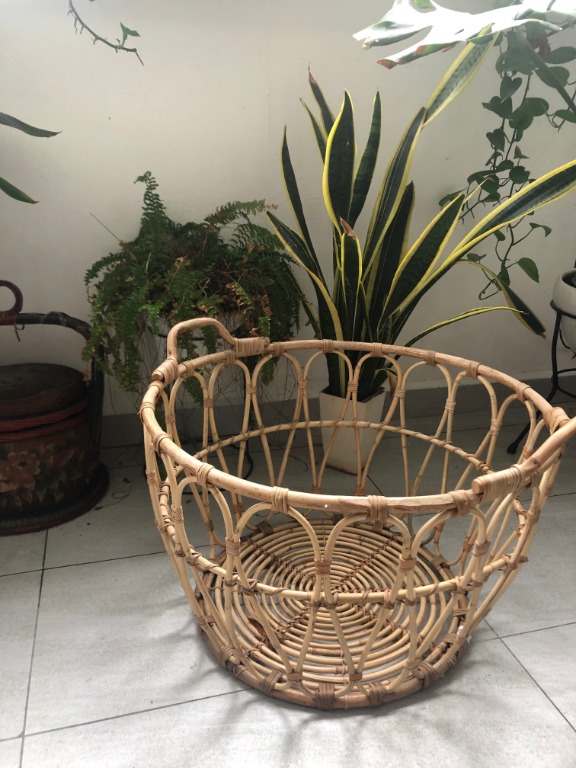 Ikea Rattan Basket SNIDAD 54x39 cm U.P. 40, Furniture & Home Living