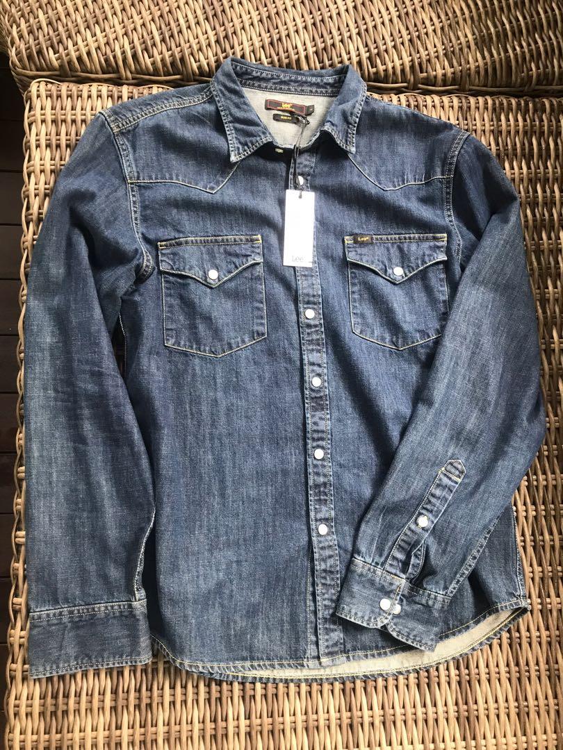 lee denim shirt mens