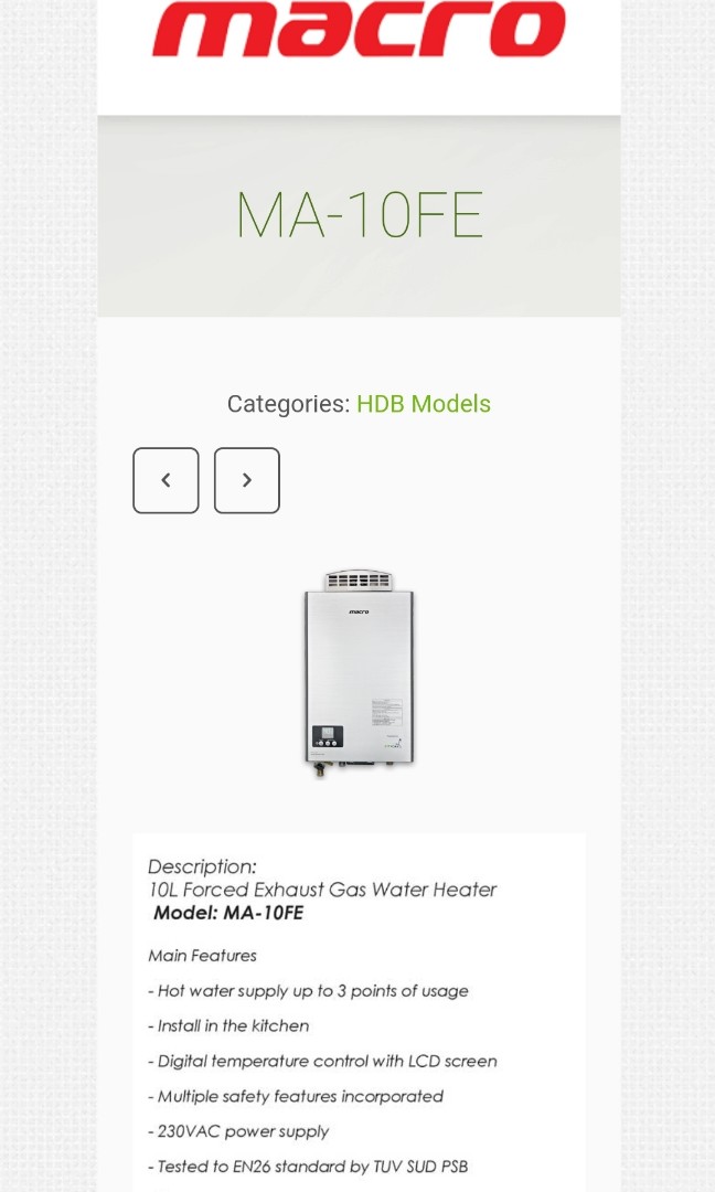 Macro water heater, TV & Home Appliances, Water Heater & Instant