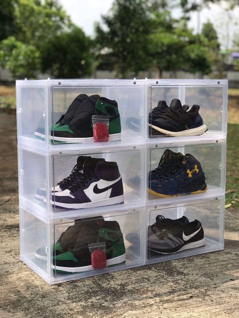Side drop shoe box store