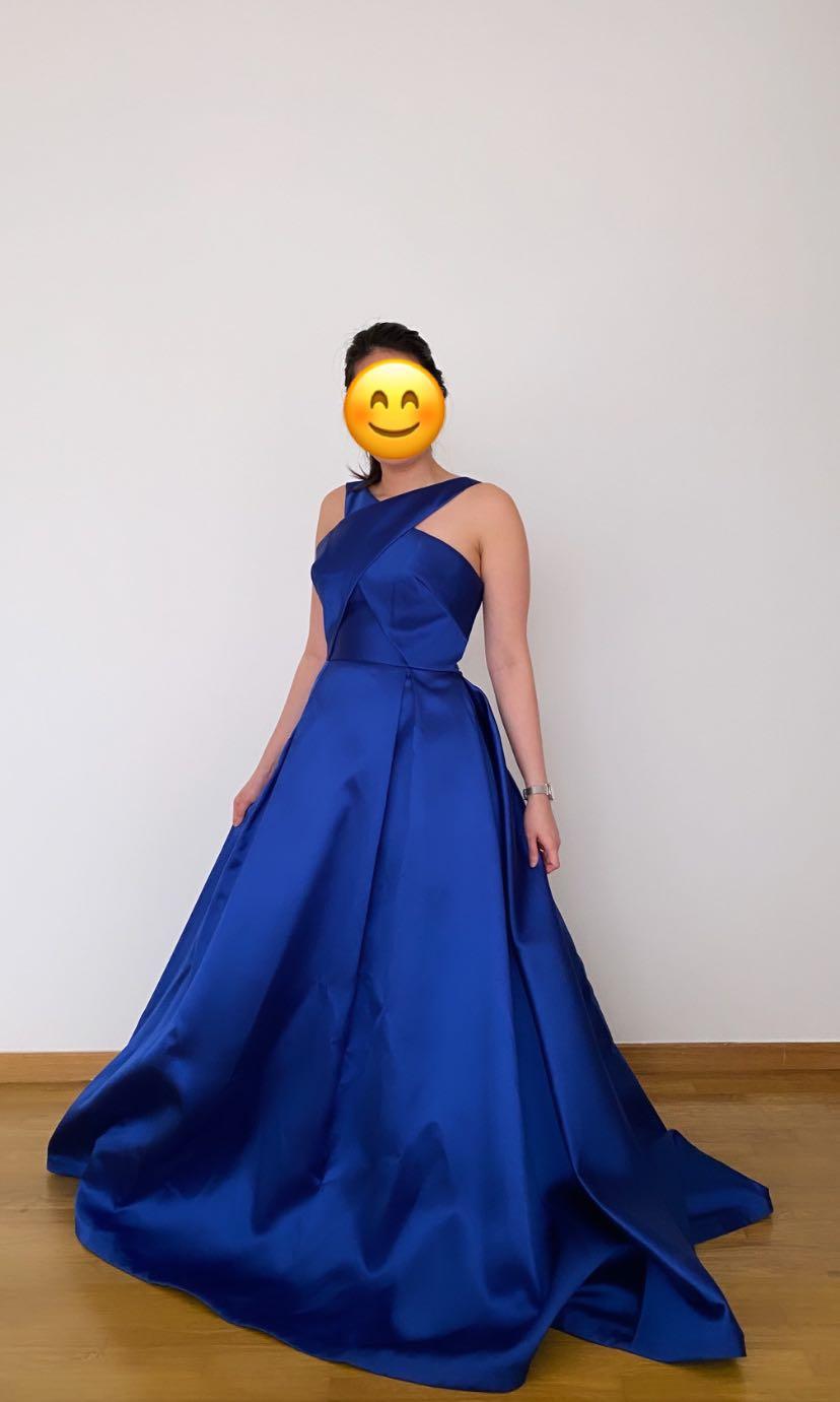 Monique Lhuillier Blue Wedding Gown