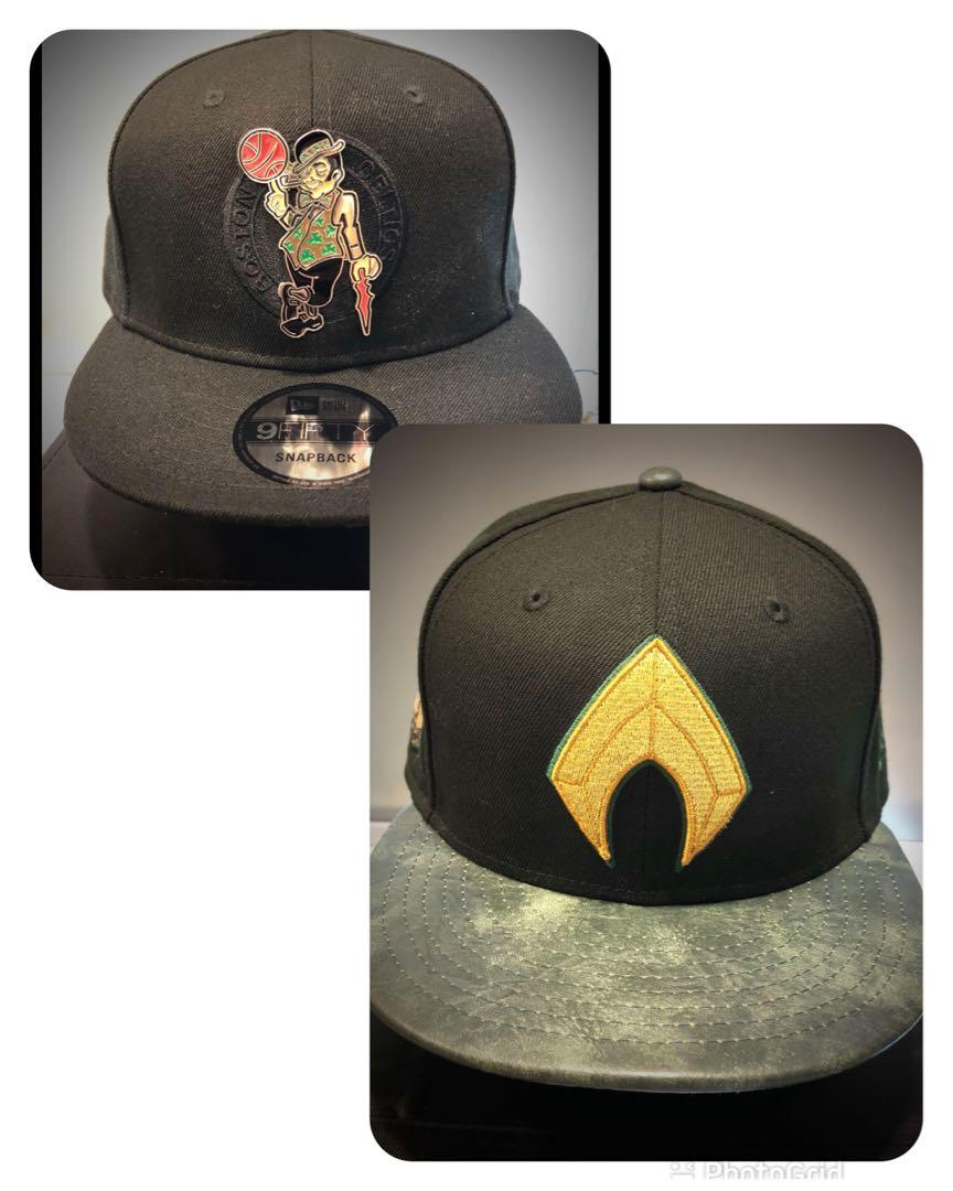 New Era Cap 9fifty In All Black With Boston Metal Logo Snapback Authentic