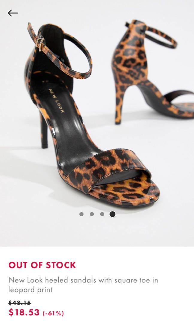 New look leopard print sandals best sale