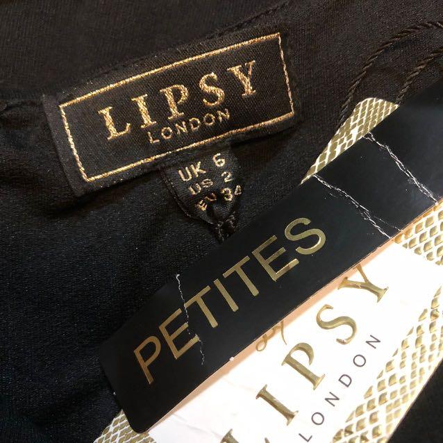 NWT UK 6 Lipsy petite black satin panel flute hem bodycon dress Women s Fashion Tops Sleeveless on Carousell