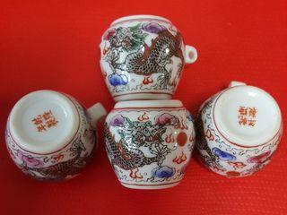 Old and rare beautiful mata puteh cups美丽的白眼圈杯