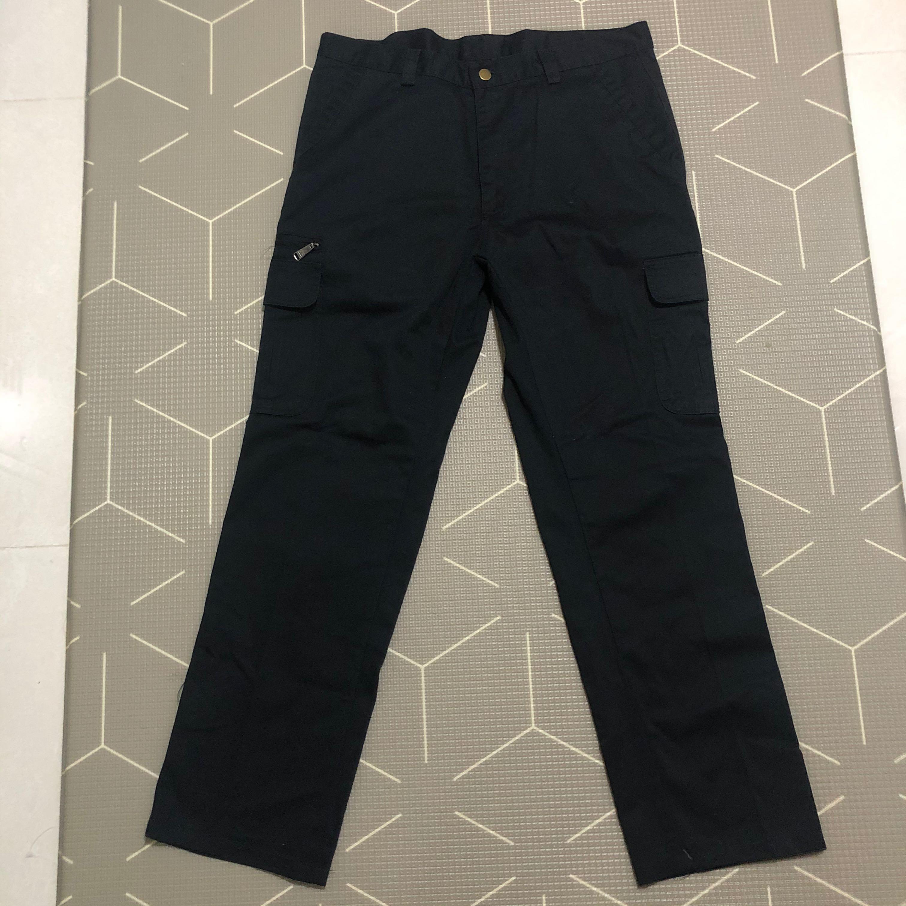 plain black cargo trousers