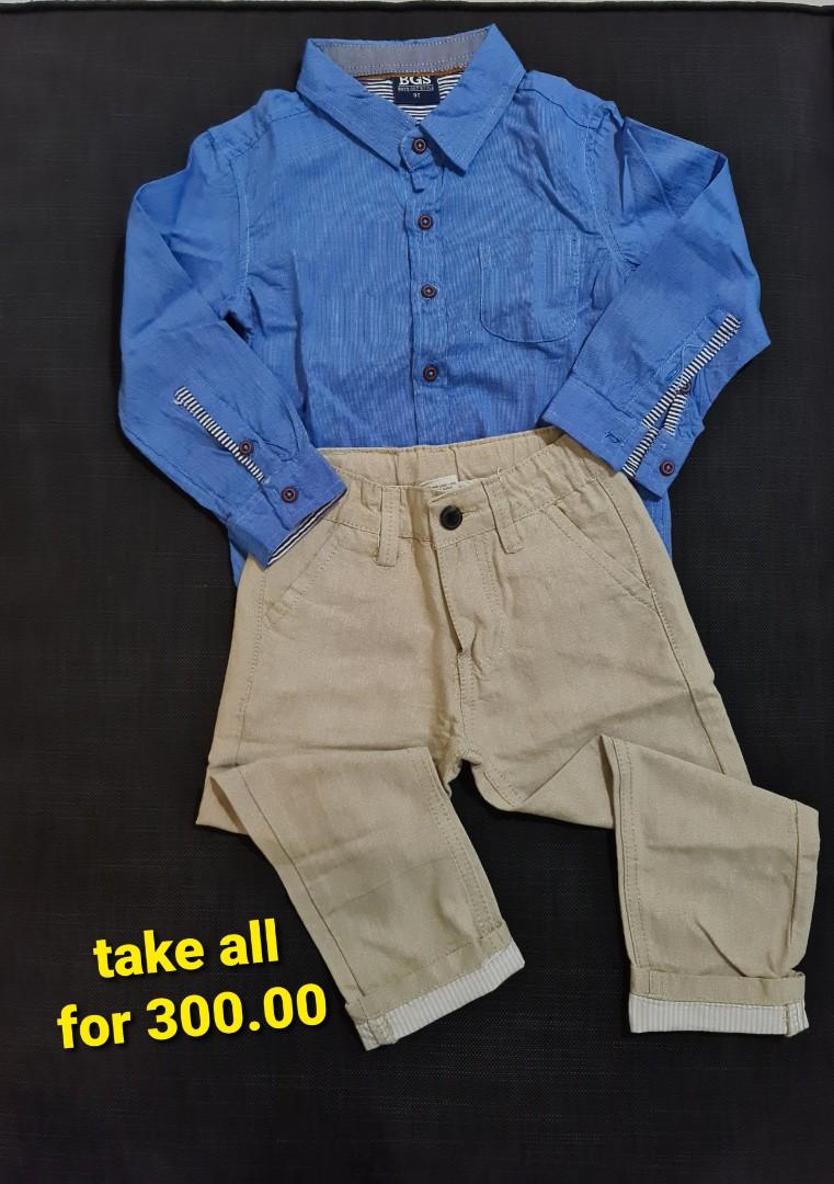 khaki pants blue polo