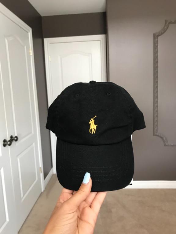 Black and gold polo store hat