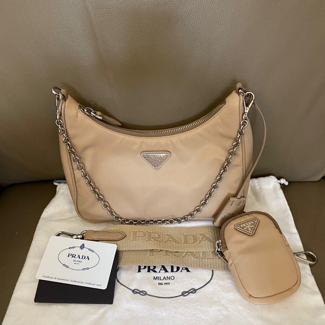 Prada re edition 2005 beige, Luxury, Bags & Wallets on Carousell