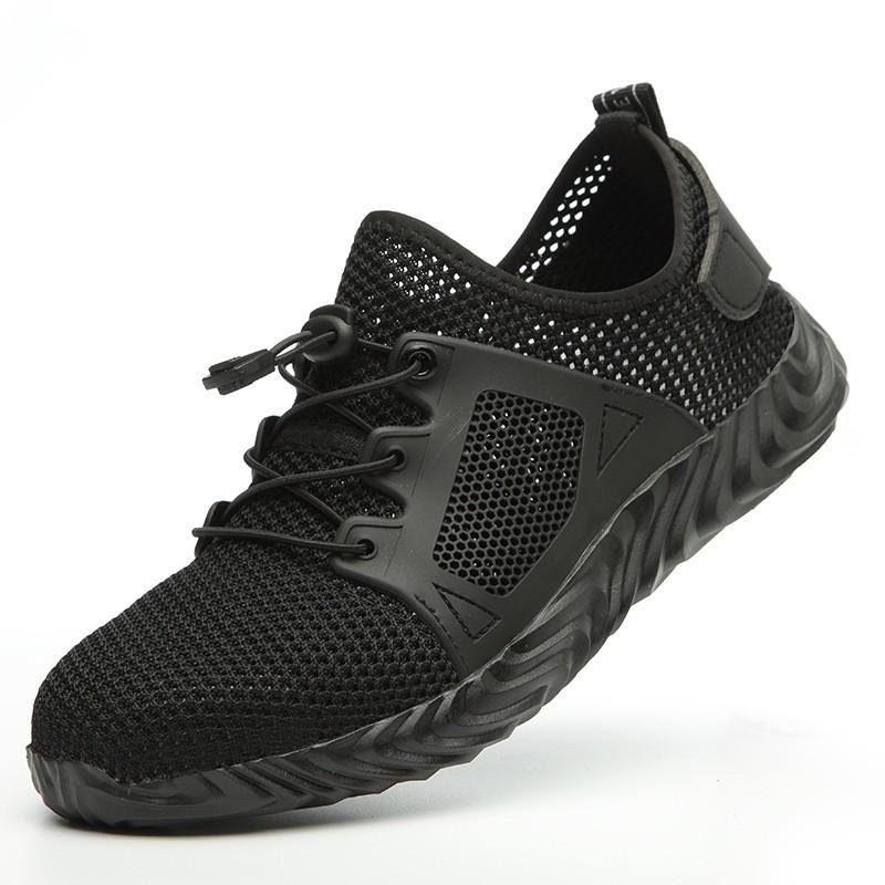 Safety shoes non slip soft sports shoes sandals breathable jogging shoes work shoes all black size 36 47