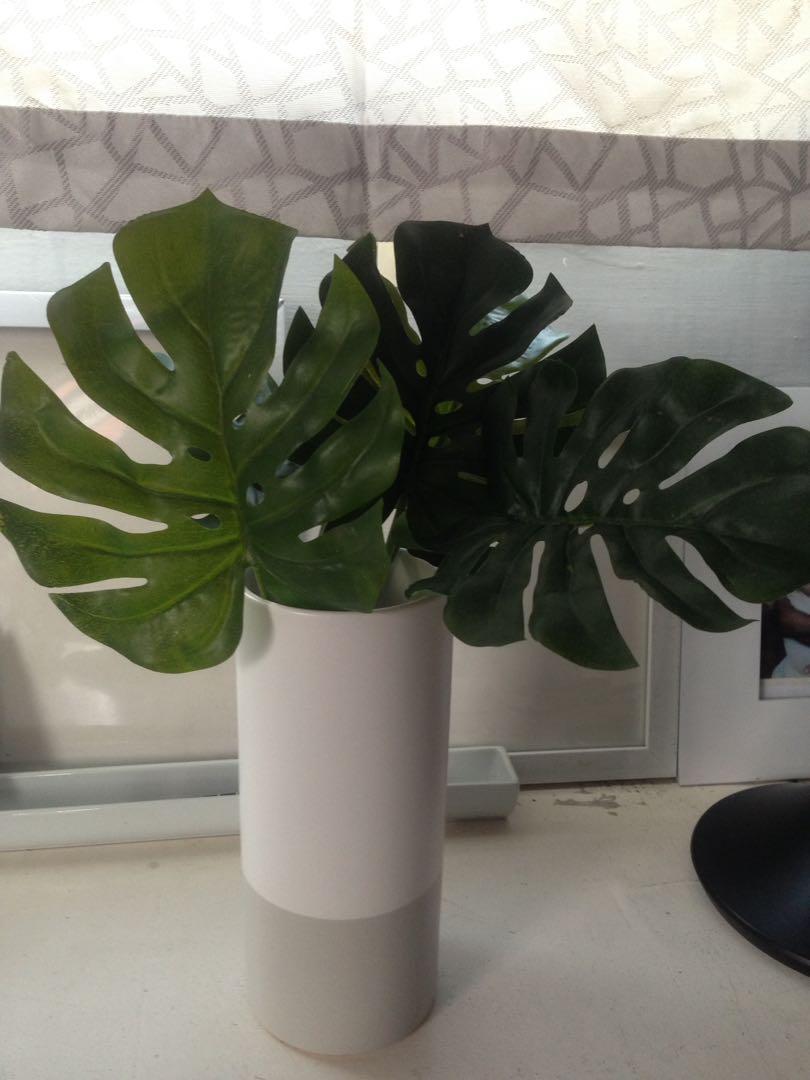 Scandinavian Vase with Artificial Leaves (Category: Laundry Baskets) located in Makati City. Submitted by janille (Listing ID 1030461461, Image 2). Description: Brand New - in mint and good condition I can do meetups at the following areas: Makati- Glorietta/Greenbelt - weekdays preferably 7pm onwards or any time on weekends Shipping shouldered by buyer Shipping options: DPX within Metro Manila - 40-65 or via Grab/ Lalamove.