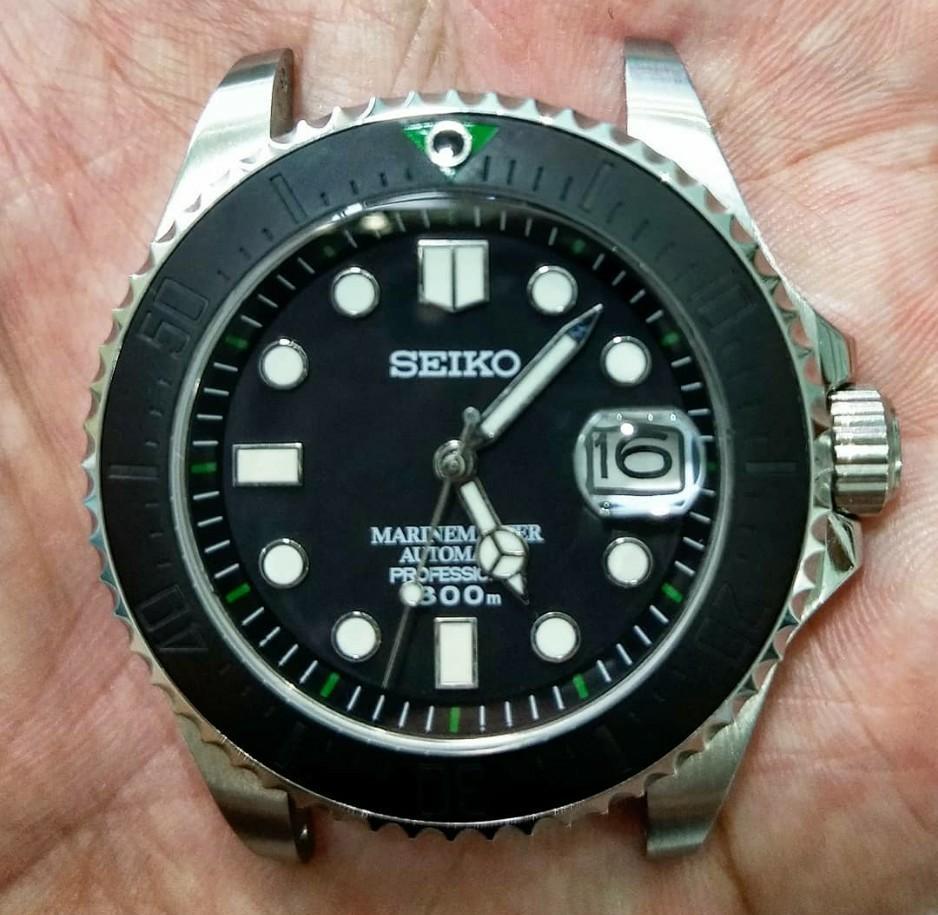 Seiko 43mm Stealth Green Marine Master Submariner Mod Mobile Phones Gadgets Wearables Smart Watches on Carousell